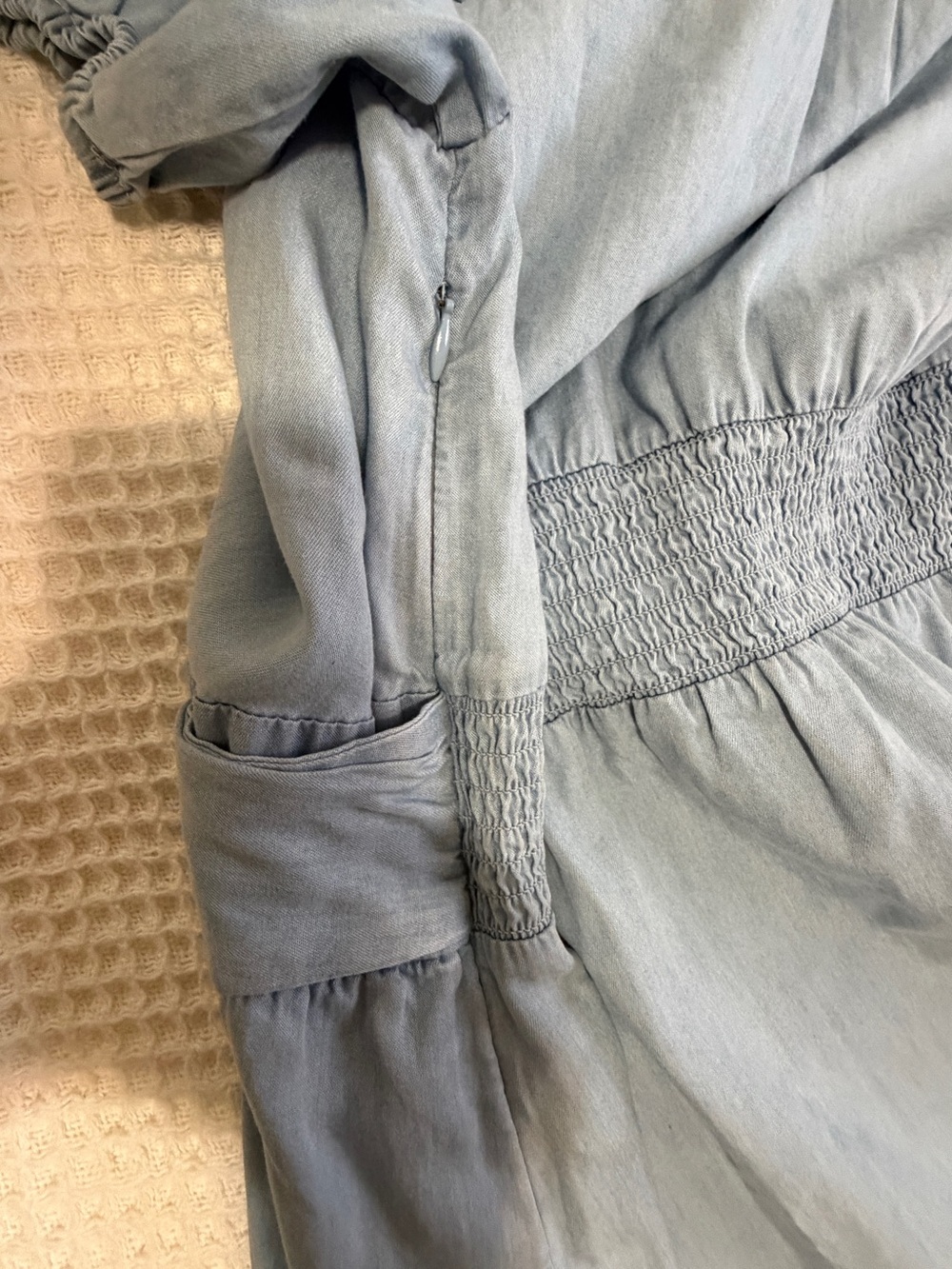 Sam Edelman Light Blue Button-Front Midi Dress with Twist Waist - Picture 9 of 11